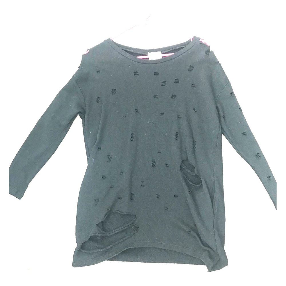 Distressed long sleeve shirt